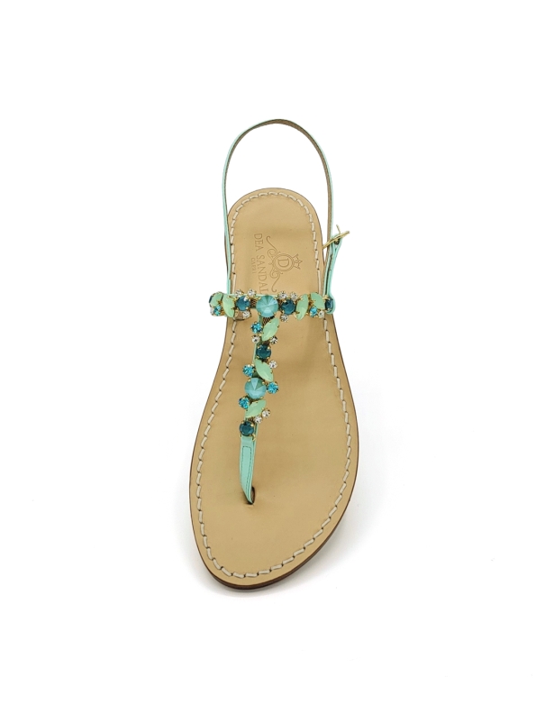 Aqua Green Licampi Jewel Sandals