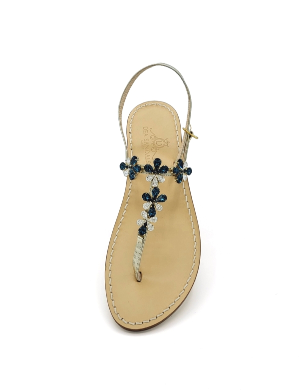 Navy Blue Narcissus Jewel Sandals