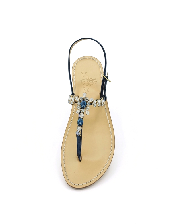 Royal Blue Navy Jewel Sandals
