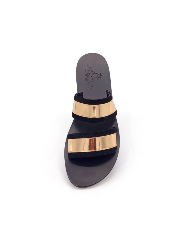 Palmira Black Gold Sandals