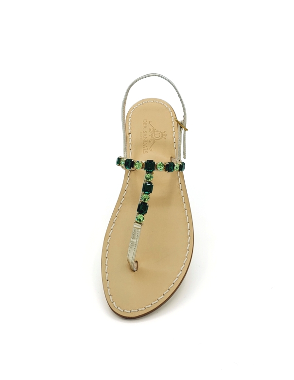 Linear Green Jewel Sandals