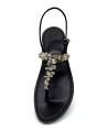 Vesuvio Black Suede Sandals with Grey Crystal Accents
