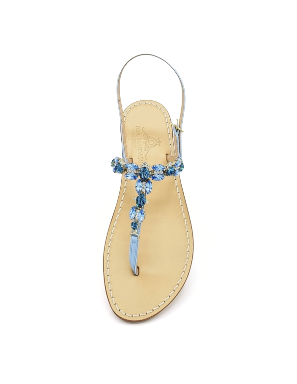 Napoli Light Blue Jewel Sandals