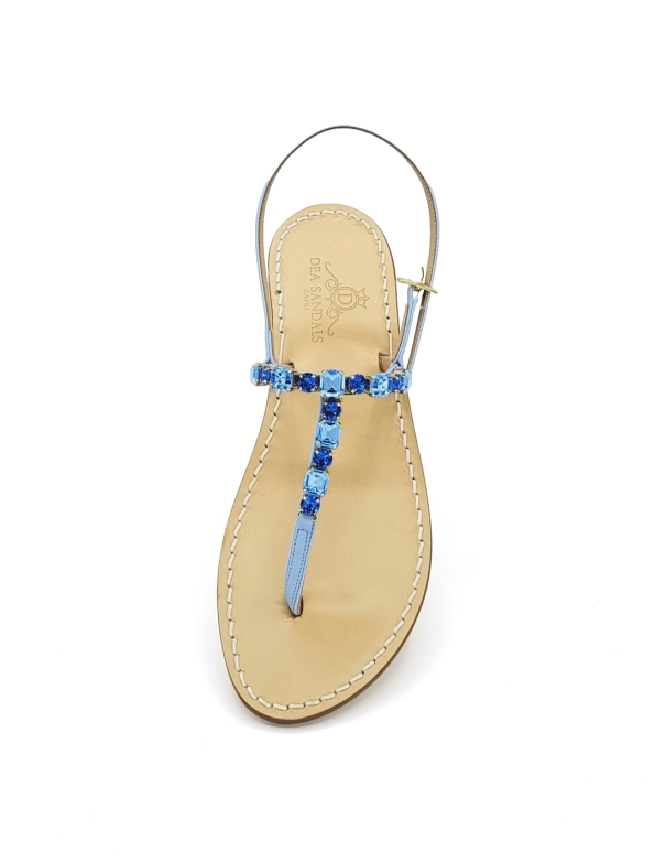 Linear Light Blue Jewel Sandals