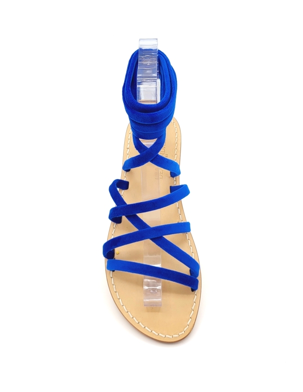 Blue Velvet Slave Sandals