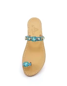 Pevero FD Jewel Sandals in turquoise suede