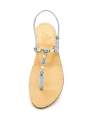 Isola Azzurro Jewel Sandals in light blue suede