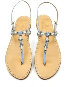 Queen Jewel Sandals in Sky Blue Leather