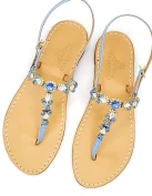 Queen Jewel Sandals in Sky Blue Leather