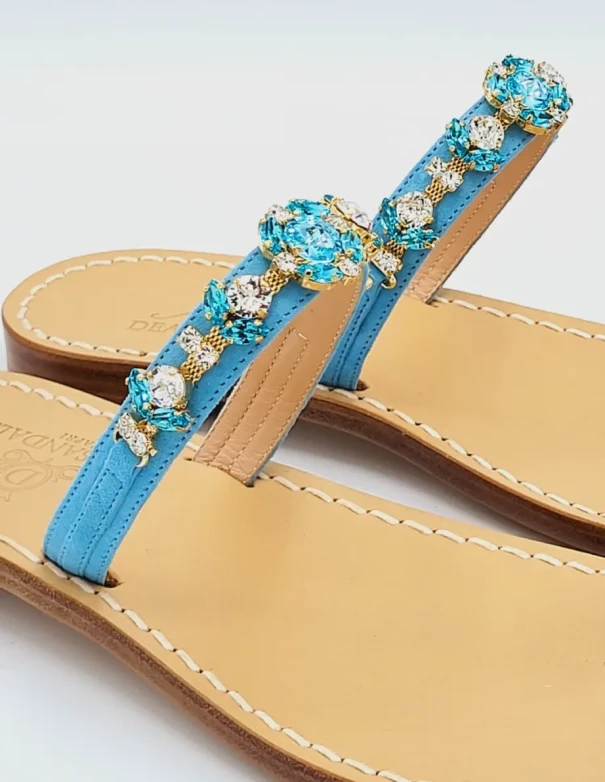 Pevero FD Jewel Sandals in turquoise suede