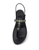 Queen Jewel Sandals in Black Suede