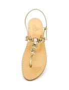 Serapide Jewel Sandals in Platinum-Laminated Leather