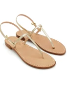 Capri Sandals in Gold Plated Laminate Leather Jewel Sandals