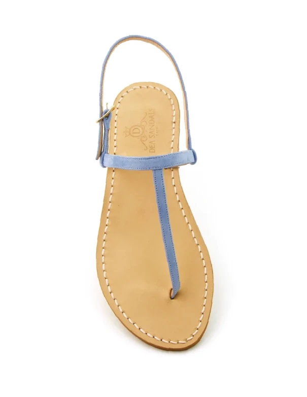 Capri Sandals in Serenity Blue Suede, Handmade Capri Sandals