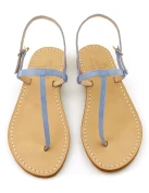 Capri Sandals in Serenity Blue Suede, Handmade Capri Sandals