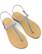 Capri Sandals in Serenity Blue Suede, Handmade Capri Sandals