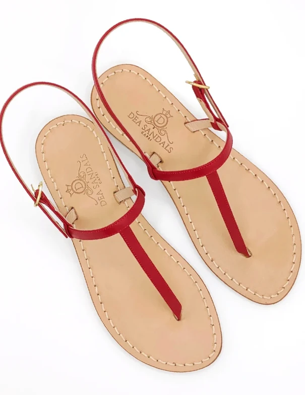 Sandali Capri Rosso Pelle