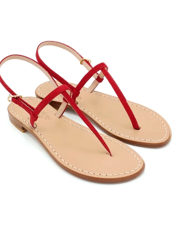 Capri Red Suede Sandals