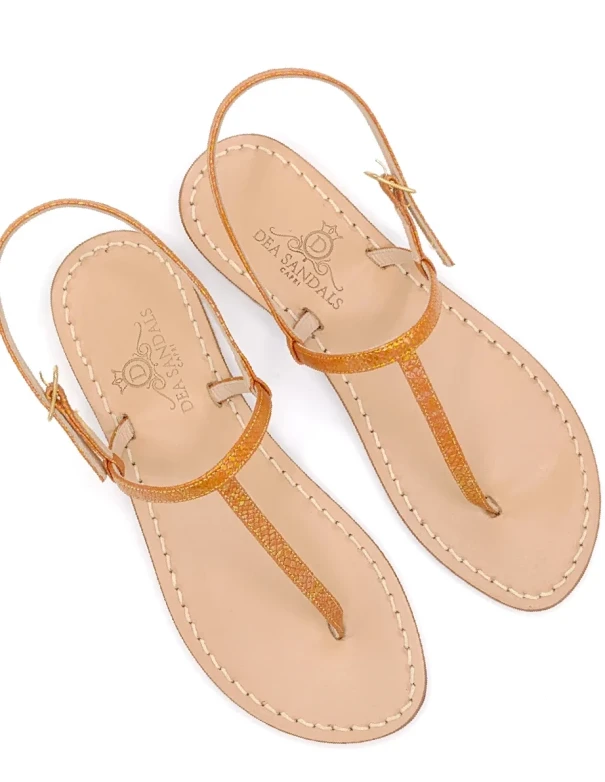 Sandali Capri Stampa Pitone Arancio