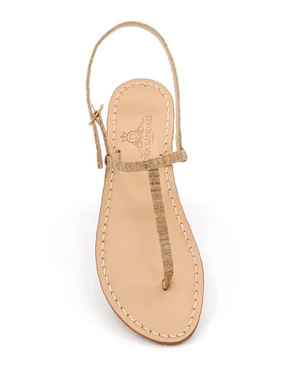 Beige Python Print Capri Sandals with Python Print Leather Strap