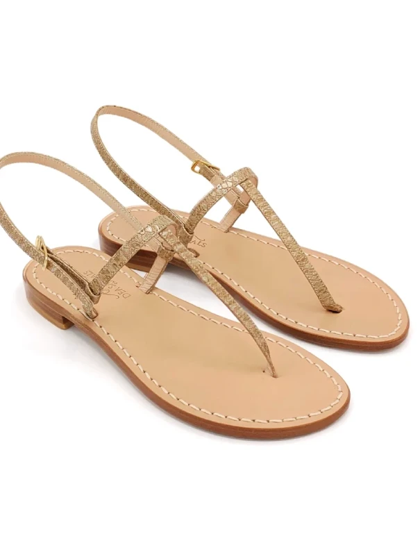 Beige Python Print Capri Sandals with Python Print Leather Strap 2