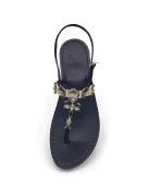 Stella Jewel Sandals in black suede with grey and crystal