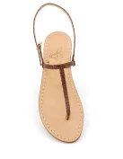 Capri Sandals Brown Python Print, Python Print Leather Strap