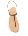Capri Sandals Brown Python Print, Python Print Leather Strap