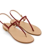 Capri Sandals Red Black Python Print Straps, made of python print leather