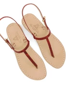 Capri Sandals Red Black Python Print Straps, made of python print leather