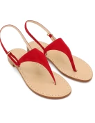 Women's Red Suede Sandals   Handmade, Custom Made Capri Sandals