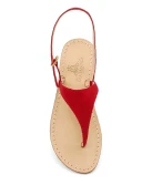 Women's Red Suede Sandals   Handmade, Custom Made Capri Sandals