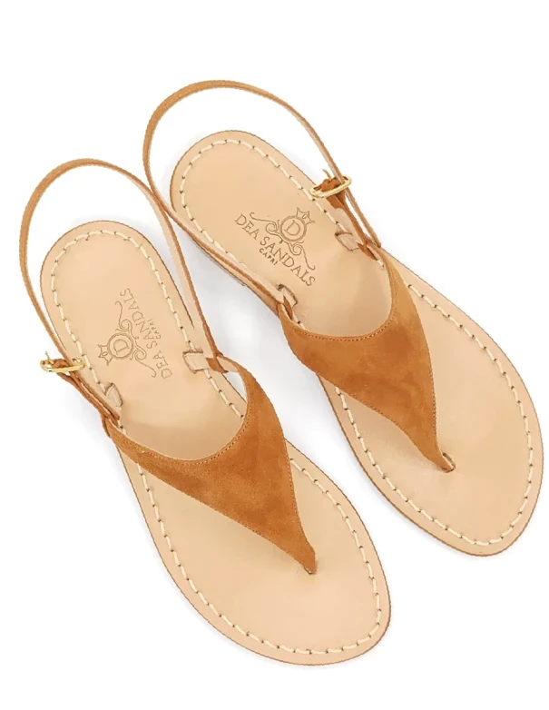 Women Suede Sandals Whiskey Handmade Capri Sandals