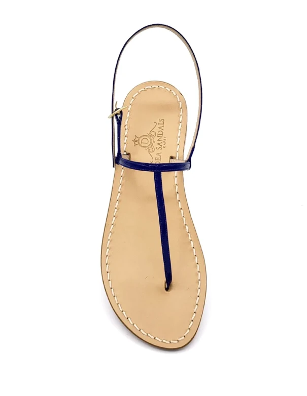 Sandali Capri Vernice Blu Royal Pelle