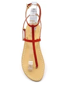 Red Suede Ankle Sandals, gladiator style thong sandals ankle straps
