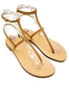 Leather ankle sandals with gladiator style straps and ankle closure