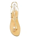 Platinum Gold ankle sandals with laminated leather straps