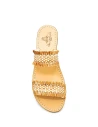 White raffia sandals with a two strap upper
