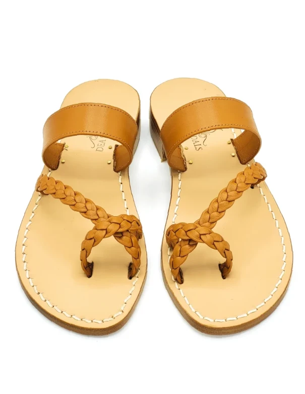 Persefone Leather Sandals, Greek-style design in leather
