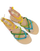 Rainbow Gladiator Sandals Women's with rainbow-colored leather straps